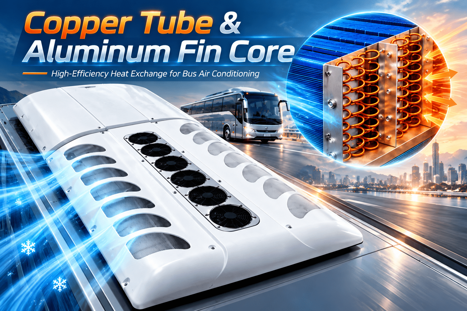 Copper tube with aluminum fins